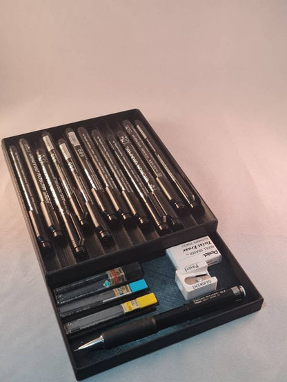 Art Supplies Storage Tray - Optional 2nd Tier for Pencils & Pens