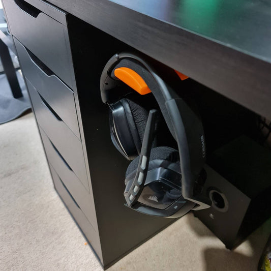 Under-Desk Mountable Headphone Stand & VR Headset Hanger - Minimalist Design, Multiple Colors Available