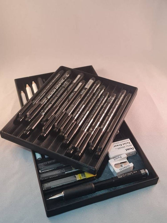 Art Supplies Storage Tray - Optional 2nd Tier for Pencils & Pens