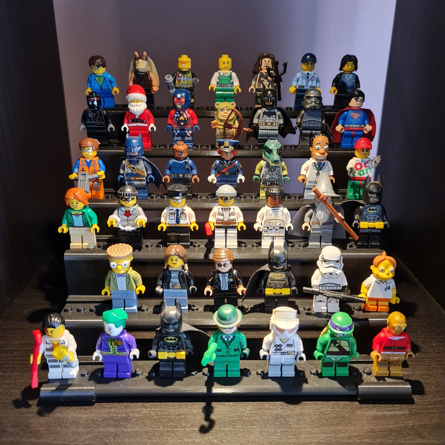 Tiered Display Stand for 42 Mini-Figures - Medium Storage Rack Shelf - Stadium-Style Fig Holder