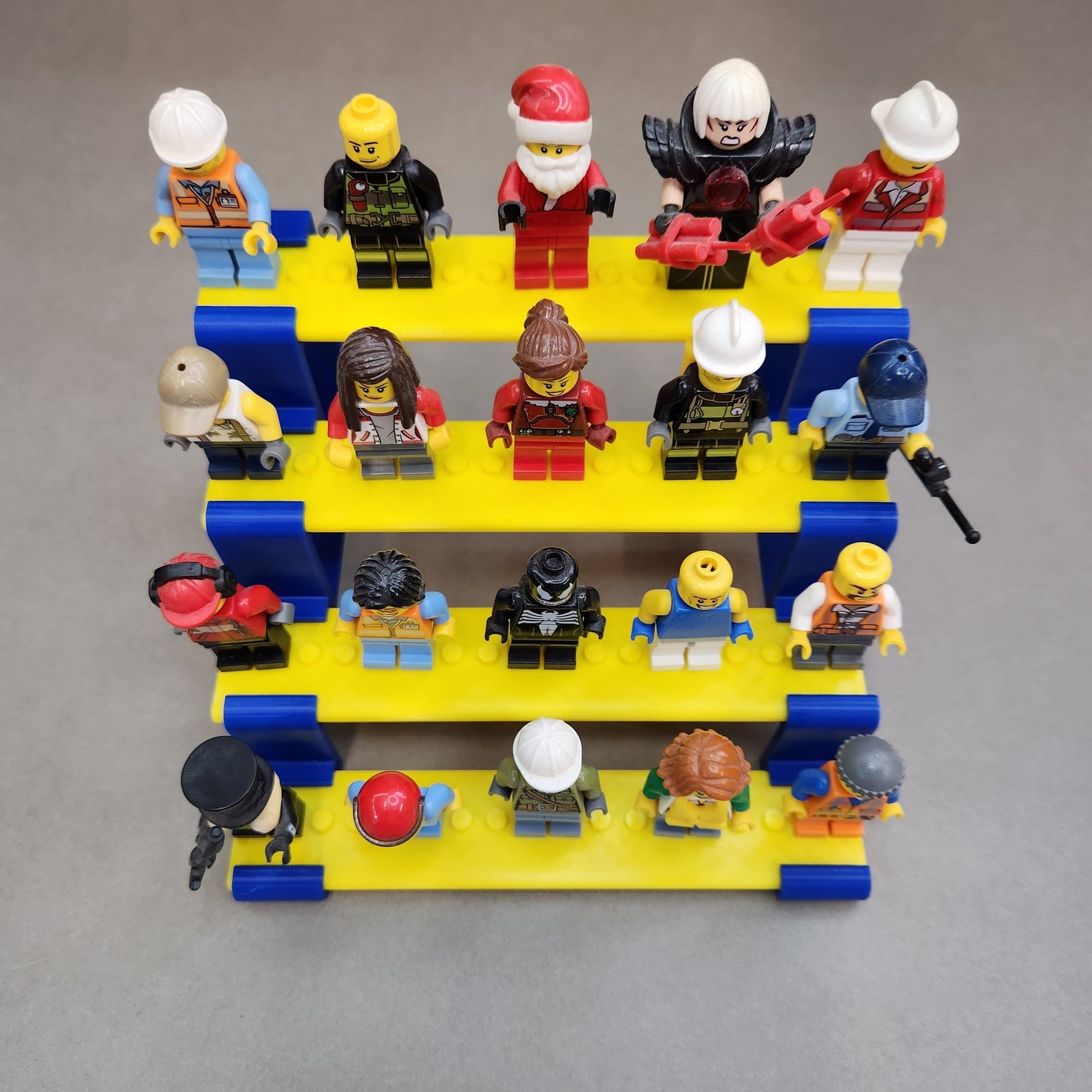 Tiered Display Stand for 20 Mini-Figures - Medium Storage Rack Shelf - Stadium-Style Fig Holder