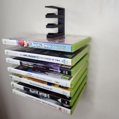 Modular Wall Mounted Xbox 360 Game Storage Display Shelf - Horizontal Rack for 10 Games