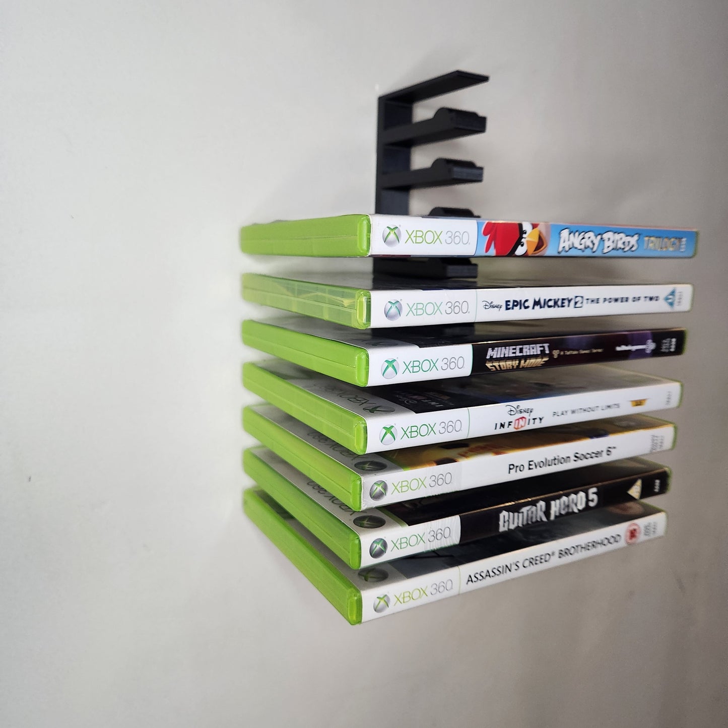 Modular Wall Mounted Xbox 360 Game Storage Display Shelf - Horizontal Rack for 10 Games