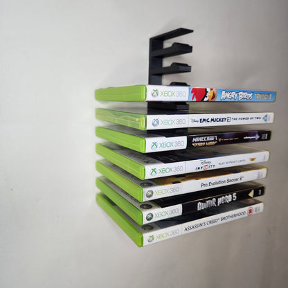 Modular Wall Mounted Xbox 360 Game Storage Display Shelf - Horizontal Rack for 10 Games