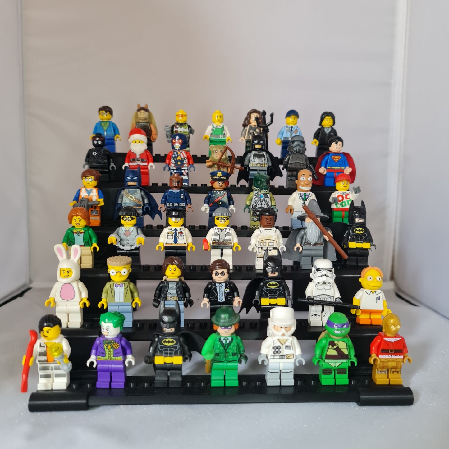 Tiered Display Stand for 42 Mini-Figures - Medium Storage Rack Shelf - Stadium-Style Fig Holder