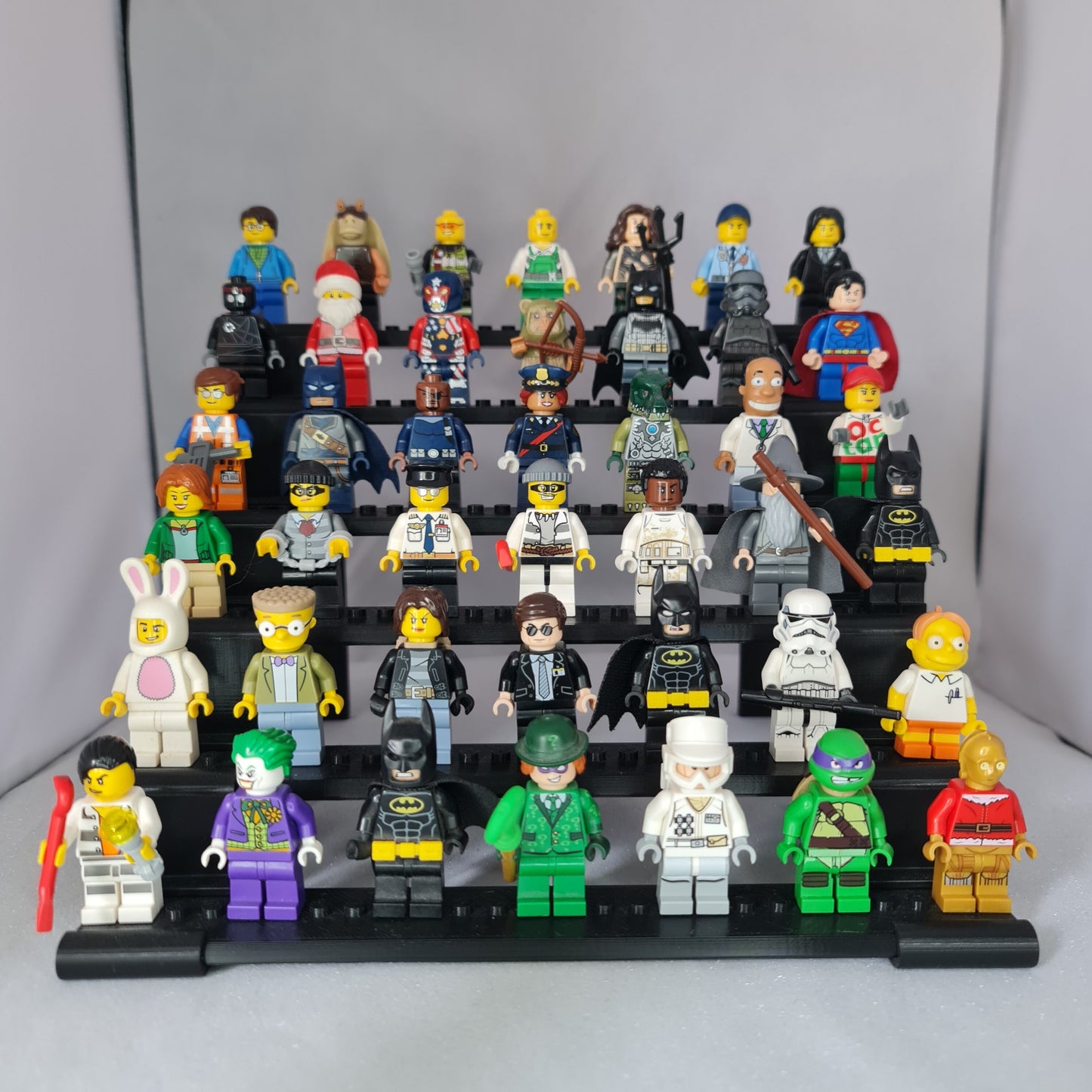 Tiered Display Stand for 42 Mini-Figures - Medium Storage Rack Shelf - Stadium-Style Fig Holder