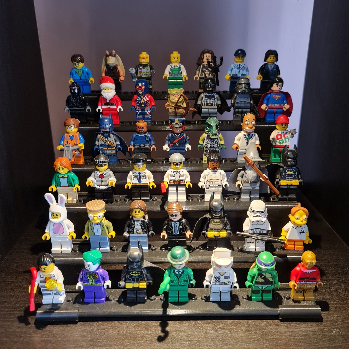 Tiered Display Stand for 42 Mini-Figures - Medium Storage Rack Shelf - Stadium-Style Fig Holder