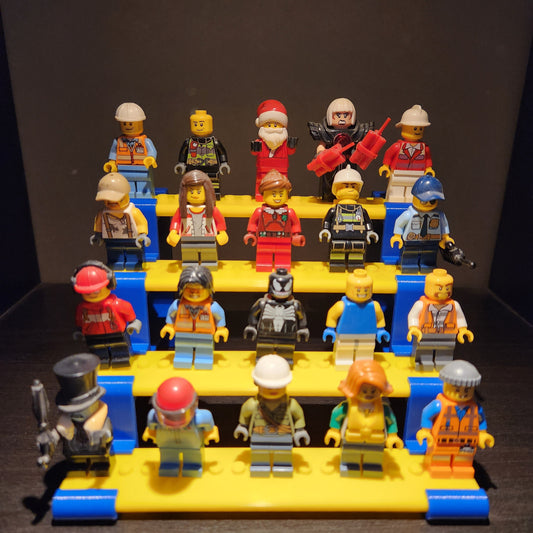 Tiered Display Stand for 20 Mini-Figures - Medium Storage Rack Shelf - Stadium-Style Fig Holder